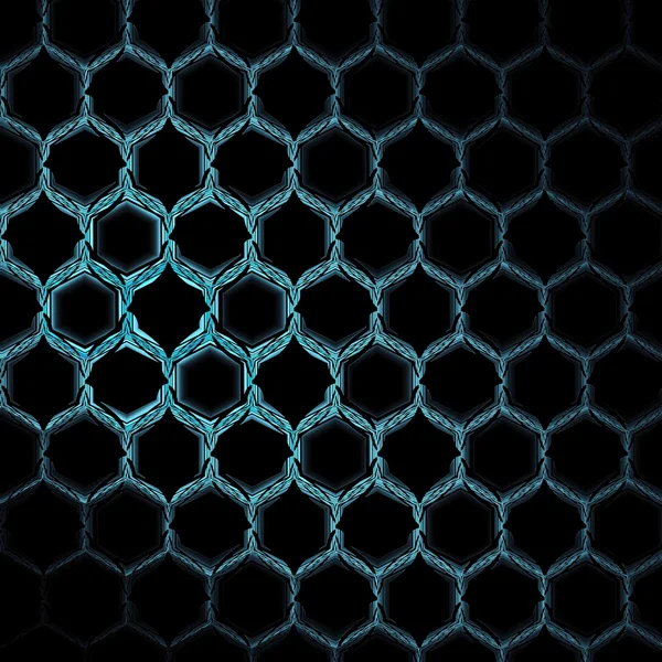 Honeycomb fractal ouro hex pixel grid ilustração — Fotografia de Stock