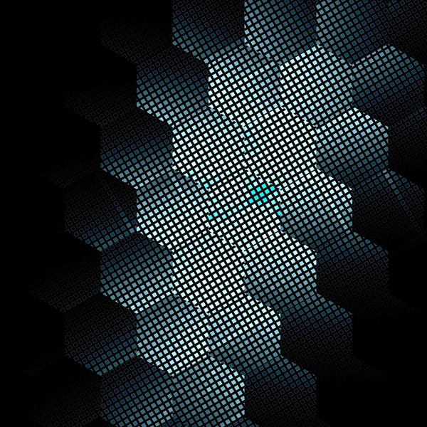 Honeycomb fractal ouro hex pixel grid ilustração — Fotografia de Stock