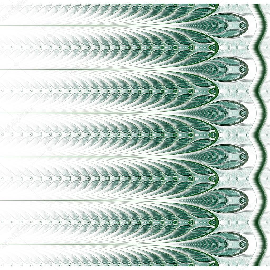 Symmetrical green fractal flower, digital logarithm