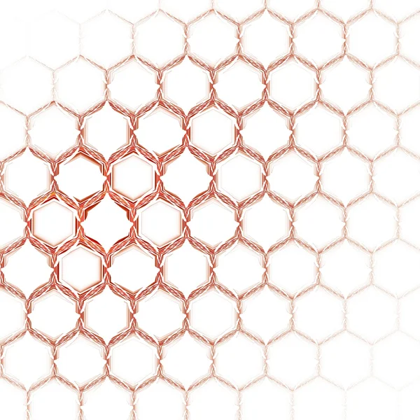 Plaster miodu fraktal złoty pixel hex siatki ilustracja — Zdjęcie stockowe