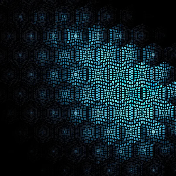 Honeycomb fraktal guld hex pixel grid illustration — Stockfoto