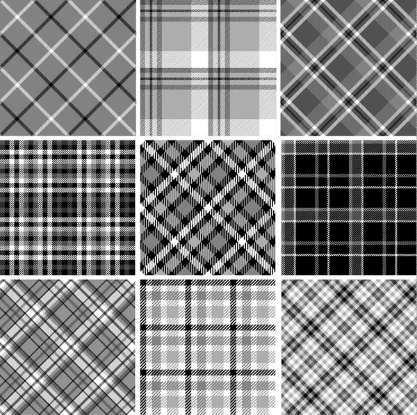 Conjunto de patrones de tartán sin costura — Archivo Imágenes Vectoriales