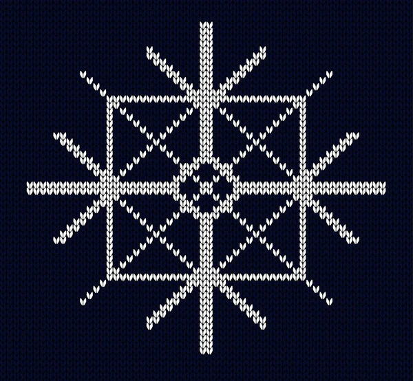 Sömlös stickad snöflingdesign — Stock vektor