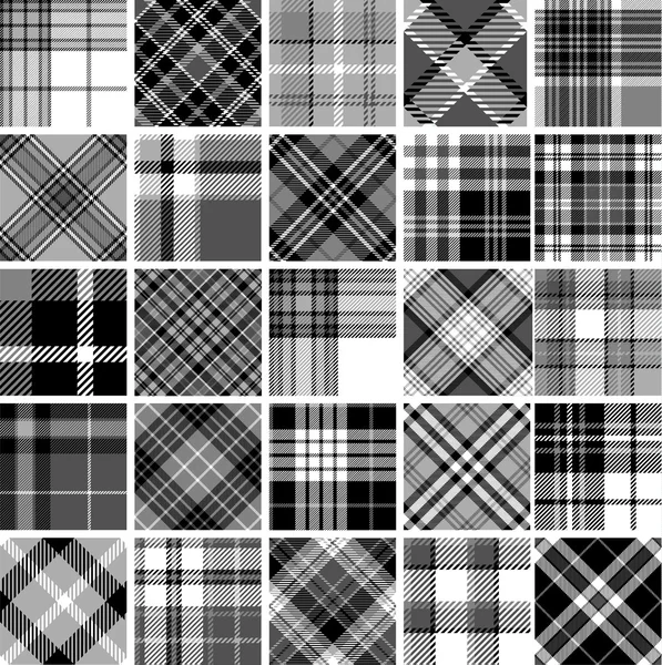 Set of  tartan patterns — Stock Vector