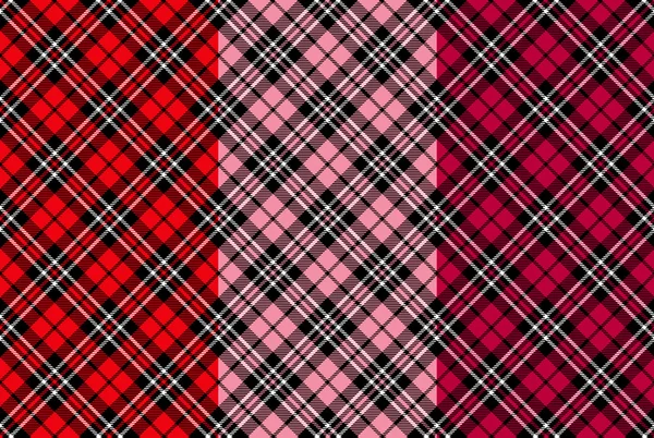 Motifs de tartan sans couture pour la Saint-Valentin — Image vectorielle