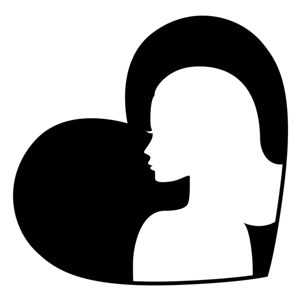 Donna faccia icona silhouette — Vettoriale Stock