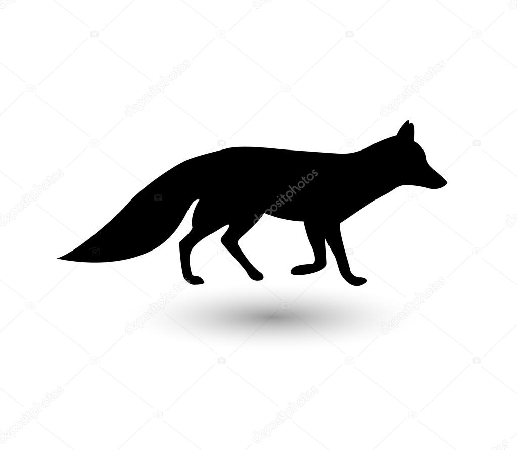 Silhouette of fox, vector