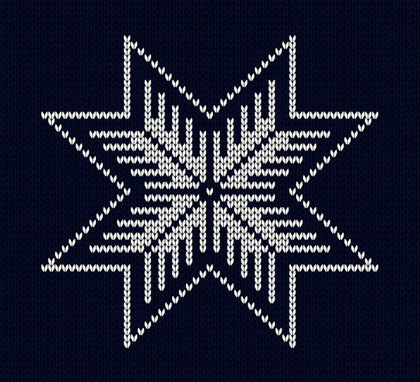 Seamless knit snowflake design — Stock Vector