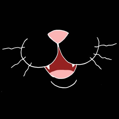 Şirin bir kedinin ağızlık tasviri