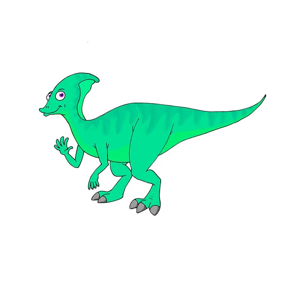 Ilustración Infantil Dinosaurio Especie Parasaurolophus —  Fotos de Stock