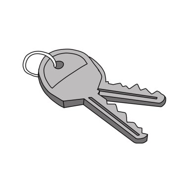 İki metal anahtarın bir yüzükle birleştirilmesi