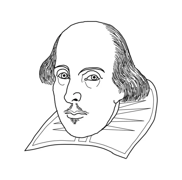 Ilustração Escritor Inglês William Shakespeare — Fotografia de Stock