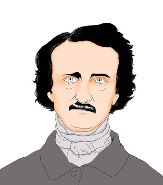 Illustration by American horror and mystery writer Edgar Allan Poe clipart