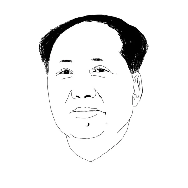 Realistische Illustration Des Chinesischen Kommunistischen Führers Mao Zedong — Stockfoto