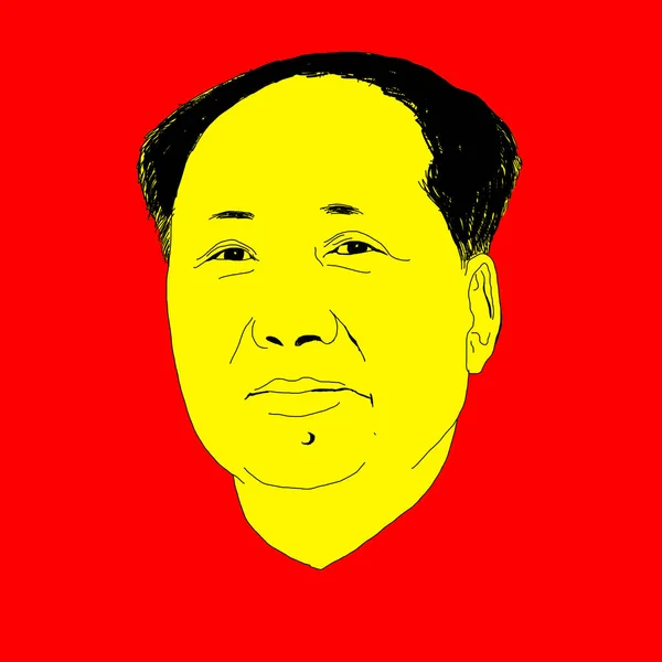 Illustrazione Realistica Del Leader Comunista Cinese Mao Zedong — Foto Stock