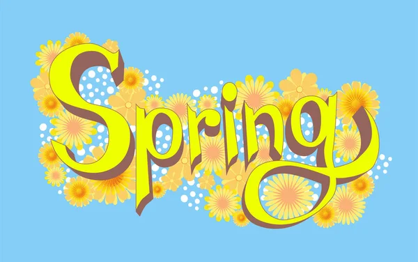 Lettering Desaign Word Spring — Stock Photo, Image
