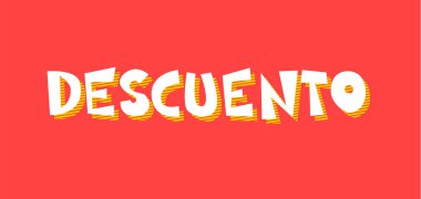 İspanyolca kelime Descuento 'nun harf tasarımı