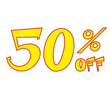 % 50 harf dizaynı, teklifler, satışlar vs. için çok kullanışlı.