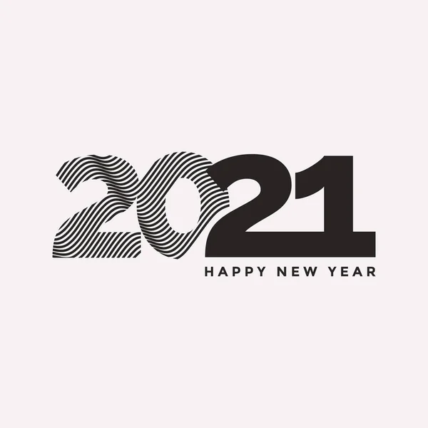 2021 Happy New Year Emblem Design Minimalistic Style 2021 Icon — Stock Vector