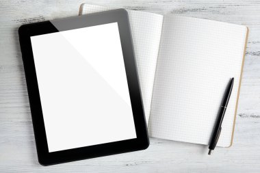 Modern tablet ve defter 