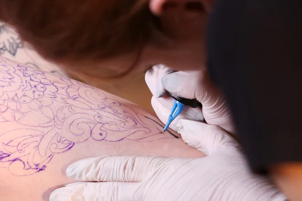 Process of making tattoo — Stock Photo, Image