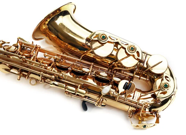 Золотой саксофон — стоковое фото