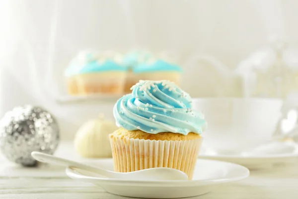 Läckra blå cupcake — Stockfoto