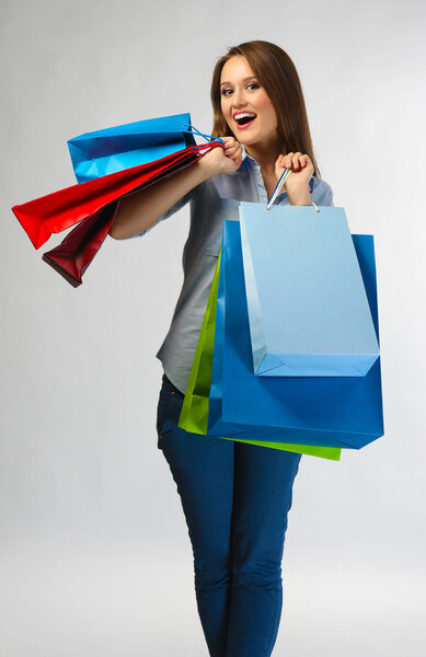 woman with shopping packages 