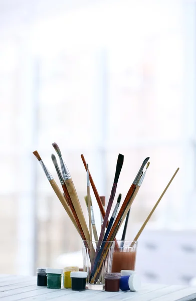 Drawing set with brushes — Stock Photo, Image