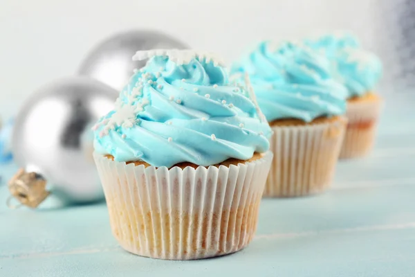 Leckere blaue Cupcakes — Stockfoto