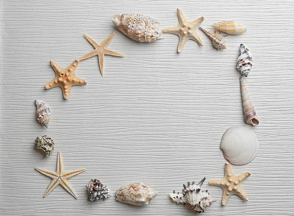 Frame shaped seashells — Stock Photo, Image