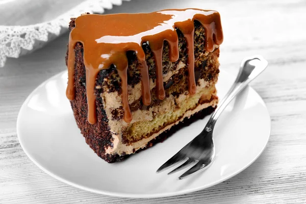 Pedaço de bolo de chocolate — Fotografia de Stock
