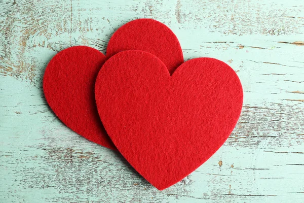 Röd filt hjärtan Stockbild