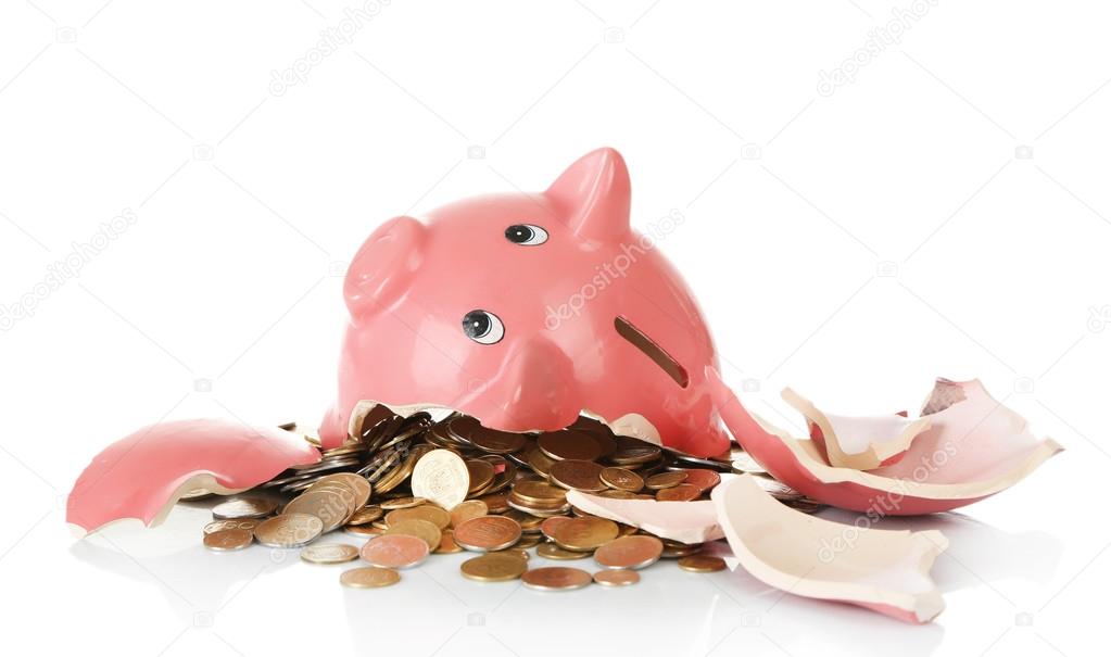 Broken piggy bank 