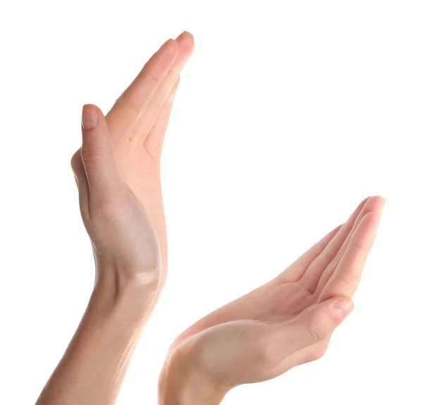 Menselijke handen geïsoleerd — Stockfoto