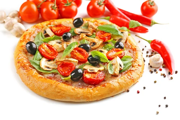 Delicious tasty pizza with vegetables — Stock Photo, Image