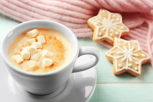 Cup of hot cacao with marshmallow — Stock Photo, Image