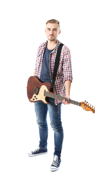 Junger Musiker mit Gitarre — Stockfoto