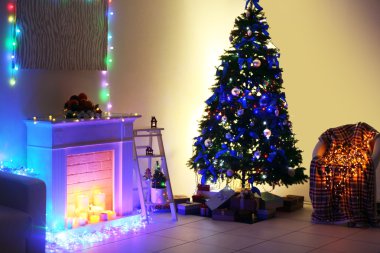 Süslü Noel odası