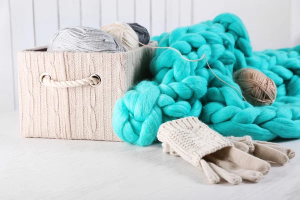 Tejido de lana a cuadros y ropa — Foto de Stock
