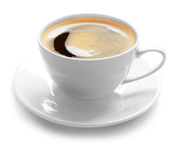 Een kopje heerlijke koffie, geïsoleerd op wit — Stockfoto