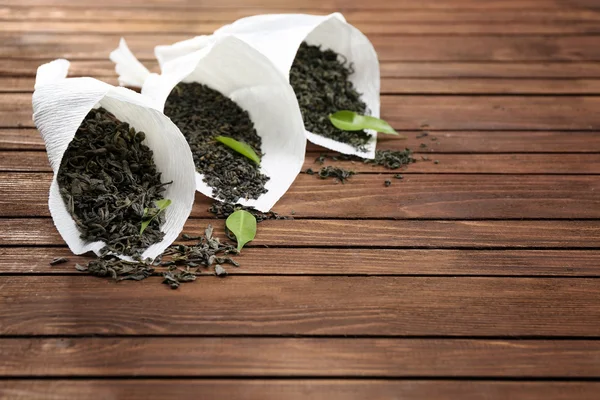 Dry tea with green leaves — Stock Photo, Image