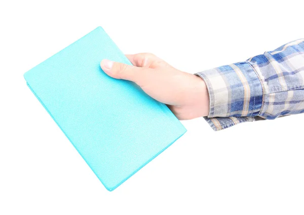 Man hand holding book — Stock Photo, Image