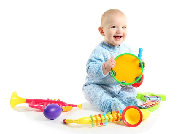 Adorable bebé con juguetes — Foto de Stock