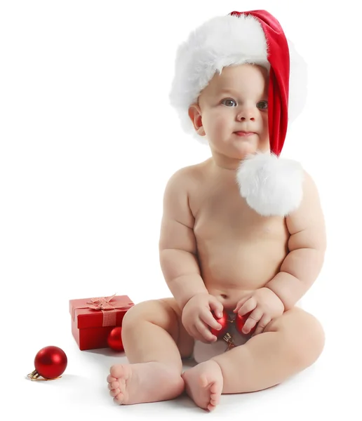 Cute baby with Santa Claus hat Royalty Free Stock Photos