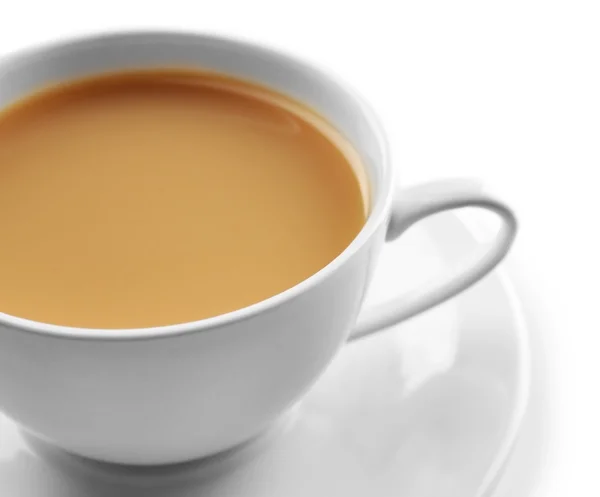 Tazza di tè in porcellana con latte — Foto Stock