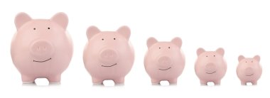 Pembe seramik domuzcuk bankalar kolaj