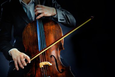 Man playing on cello  clipart