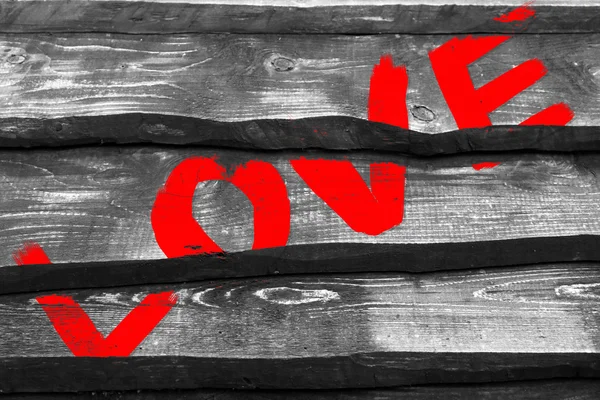 Λέξη «Αγάπη» ζωγραφισμένη στον τοίχο — Φωτογραφία Αρχείου