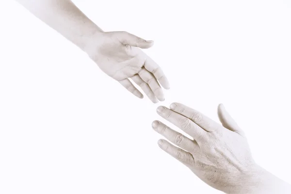 Two hands reaching each other — Stock Photo, Image